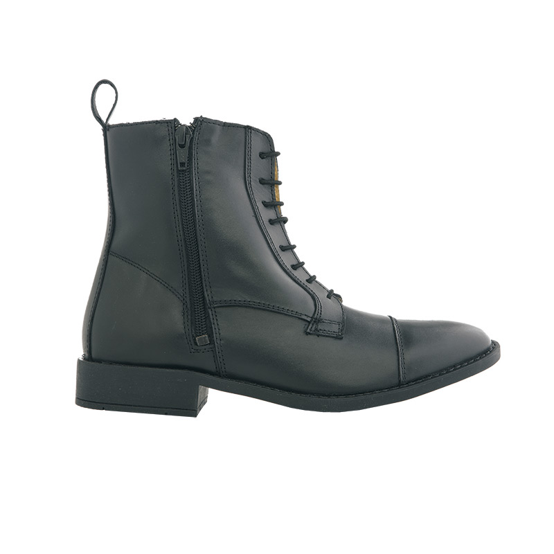 Schnürstiefelette mit seitl. Reißverschluss in schwarz