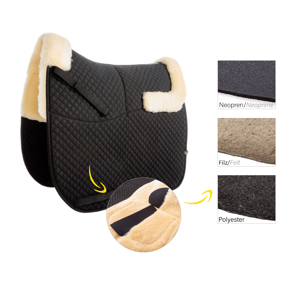 Schabracke - Lammfell mit innenliegenden Taschen