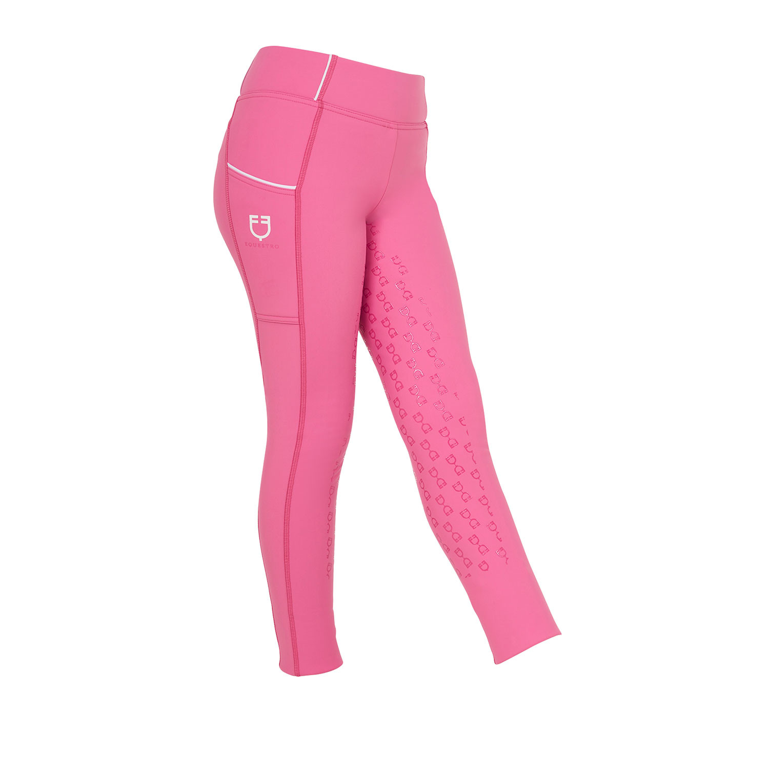 Schmal geschnittene Mädchen-Leggings mit Grip und Logo