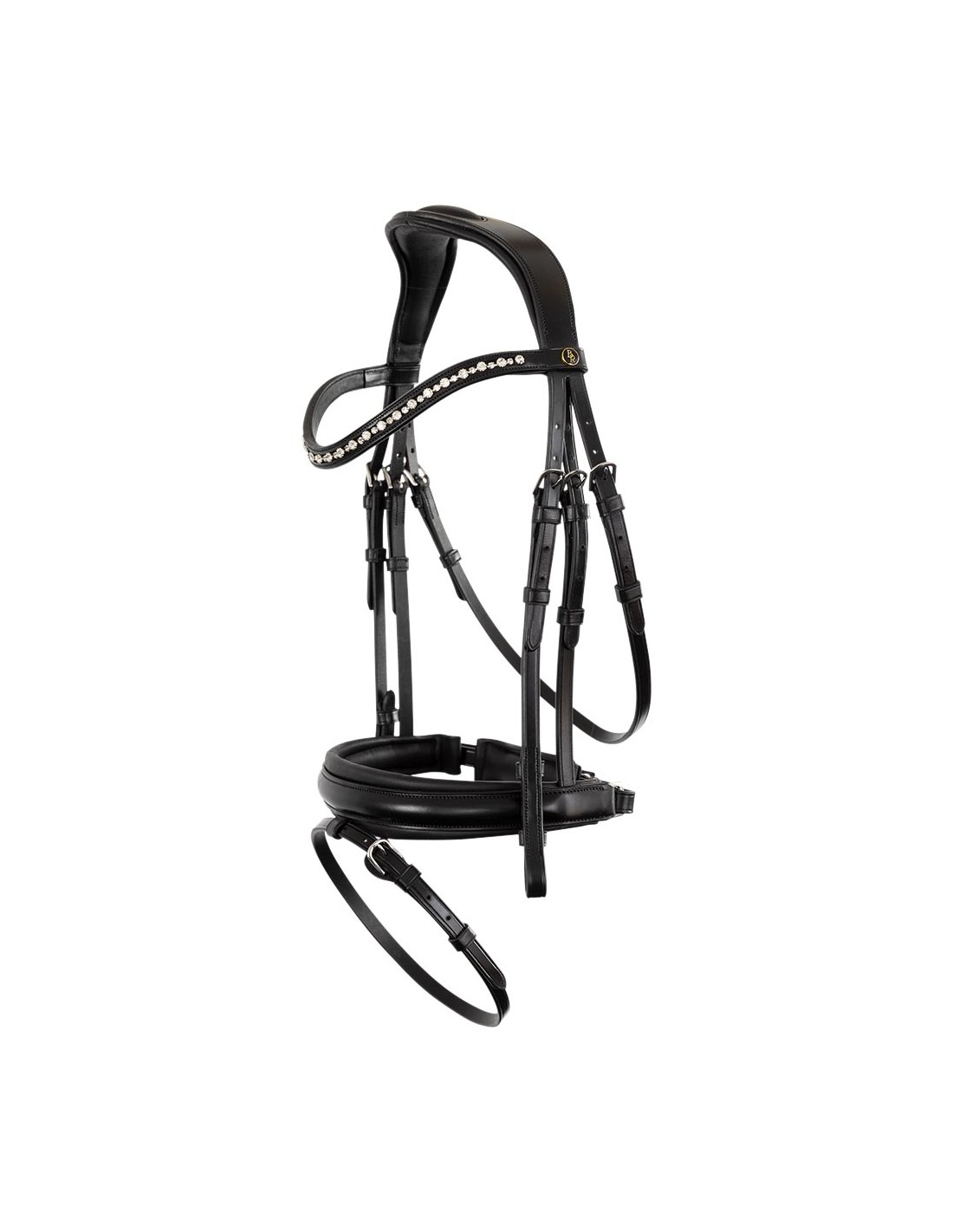 Snaffle bridle Lynton anatomical K-Line in black/silver