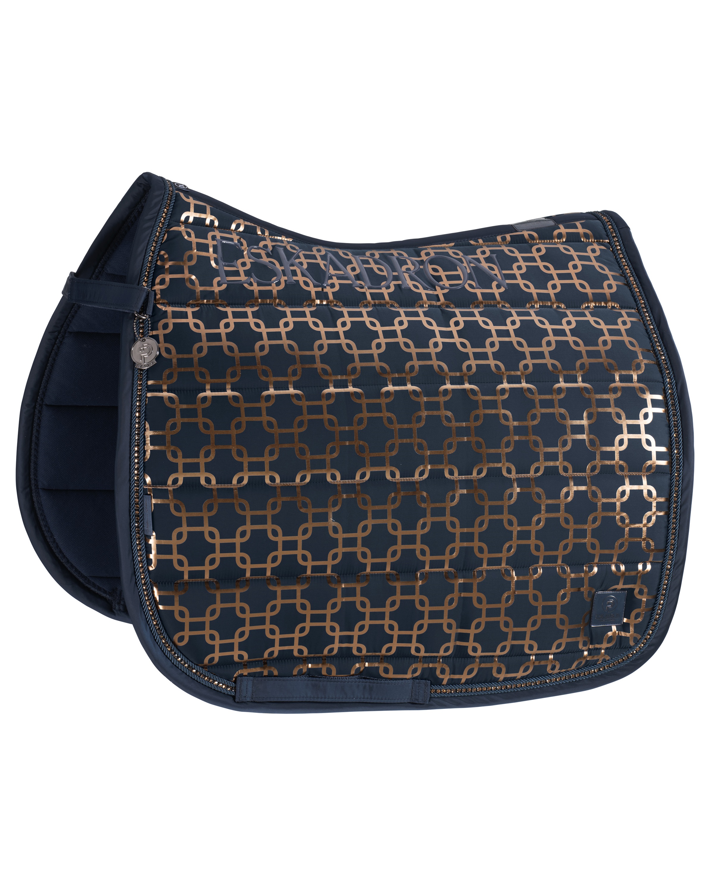 Saddle pad Glossy Chain Crystal Platinum