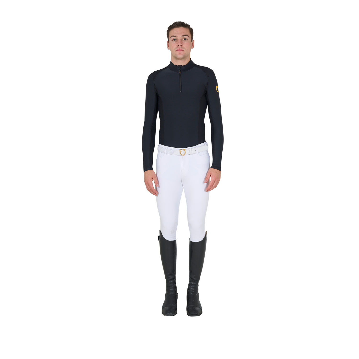 Herren-Trainingspolo Langarm Slim Fit