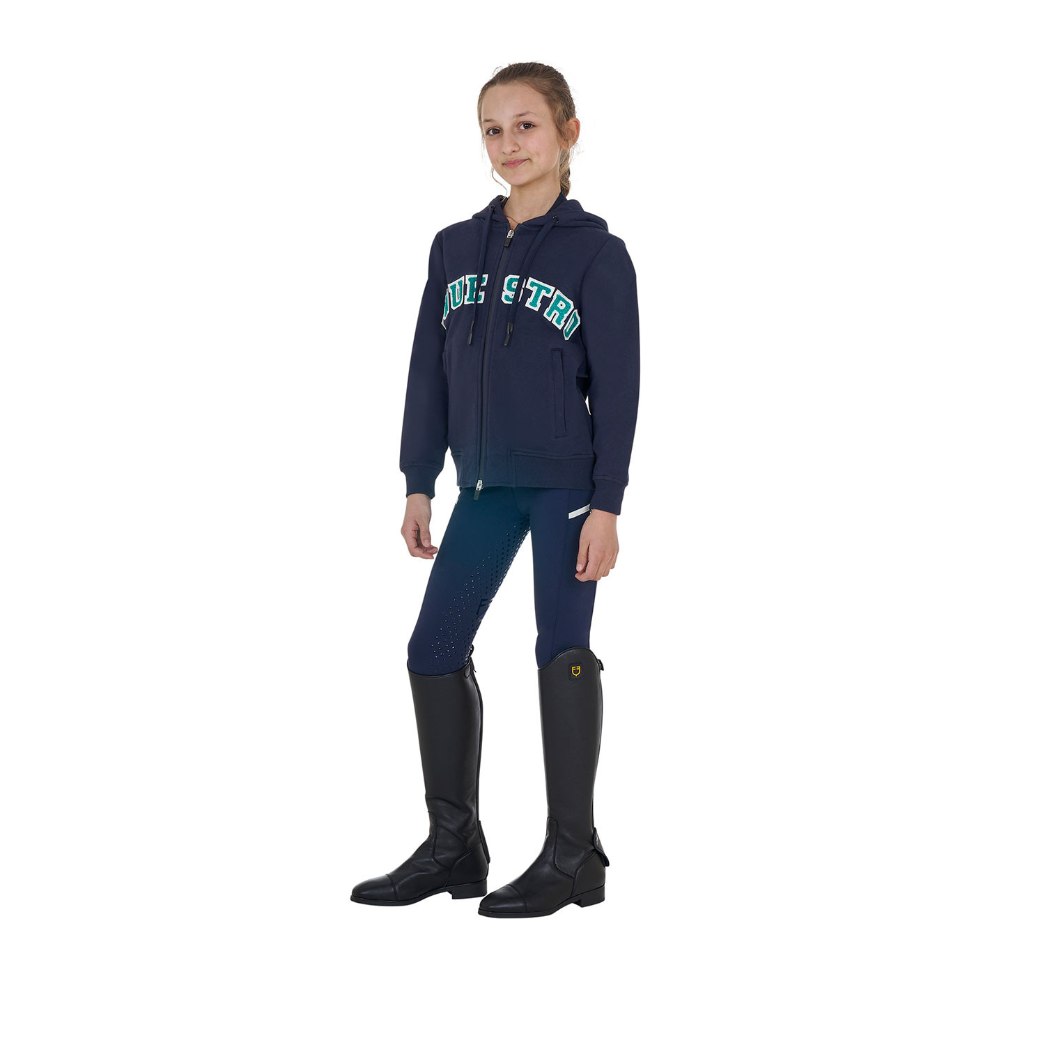Kinder-Hoodie mit Reißverschluss und Schwamm-Schriftzug