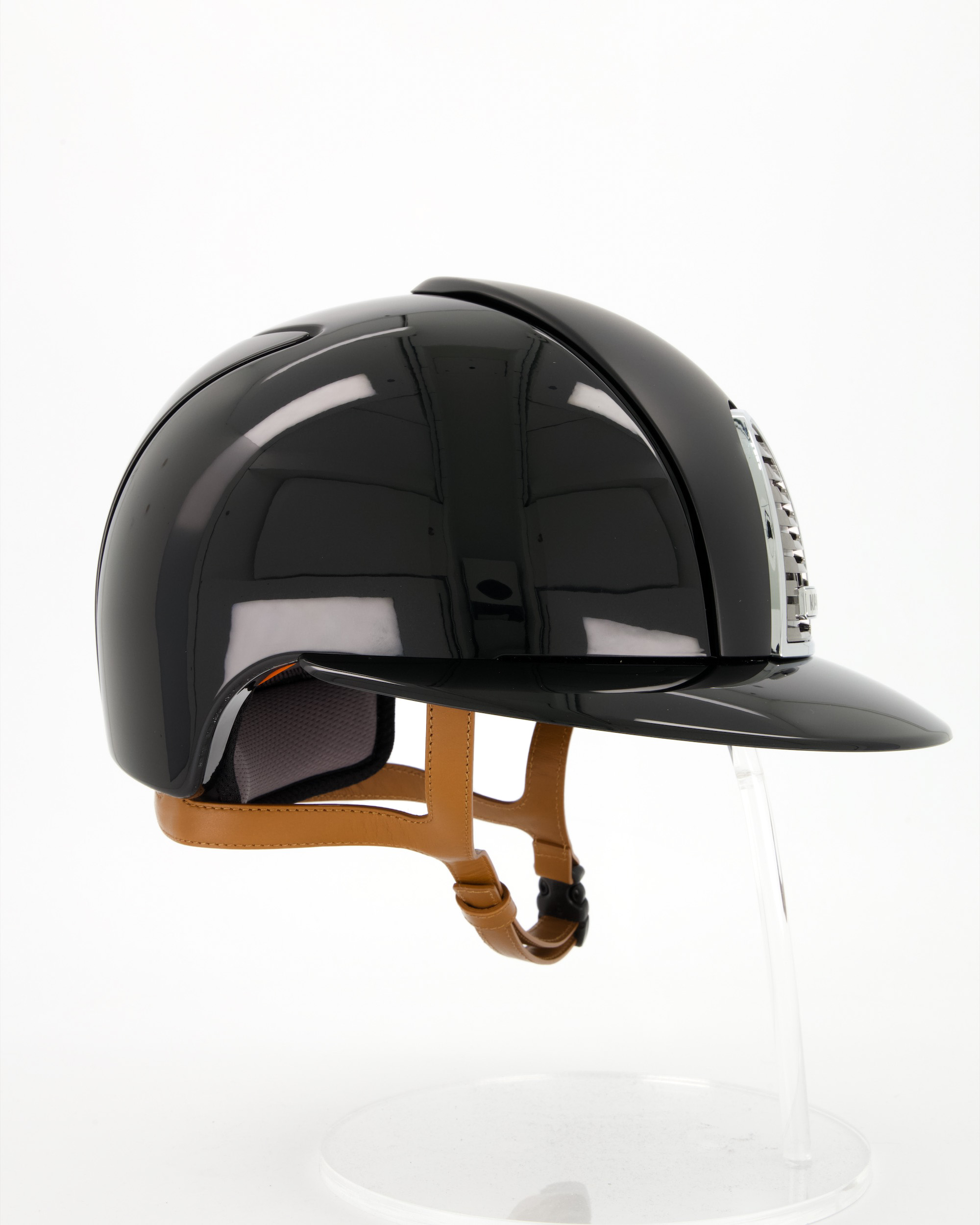 Riding helmet Cromo 2.0 Polish/Textile Polo with beige chin strap in black