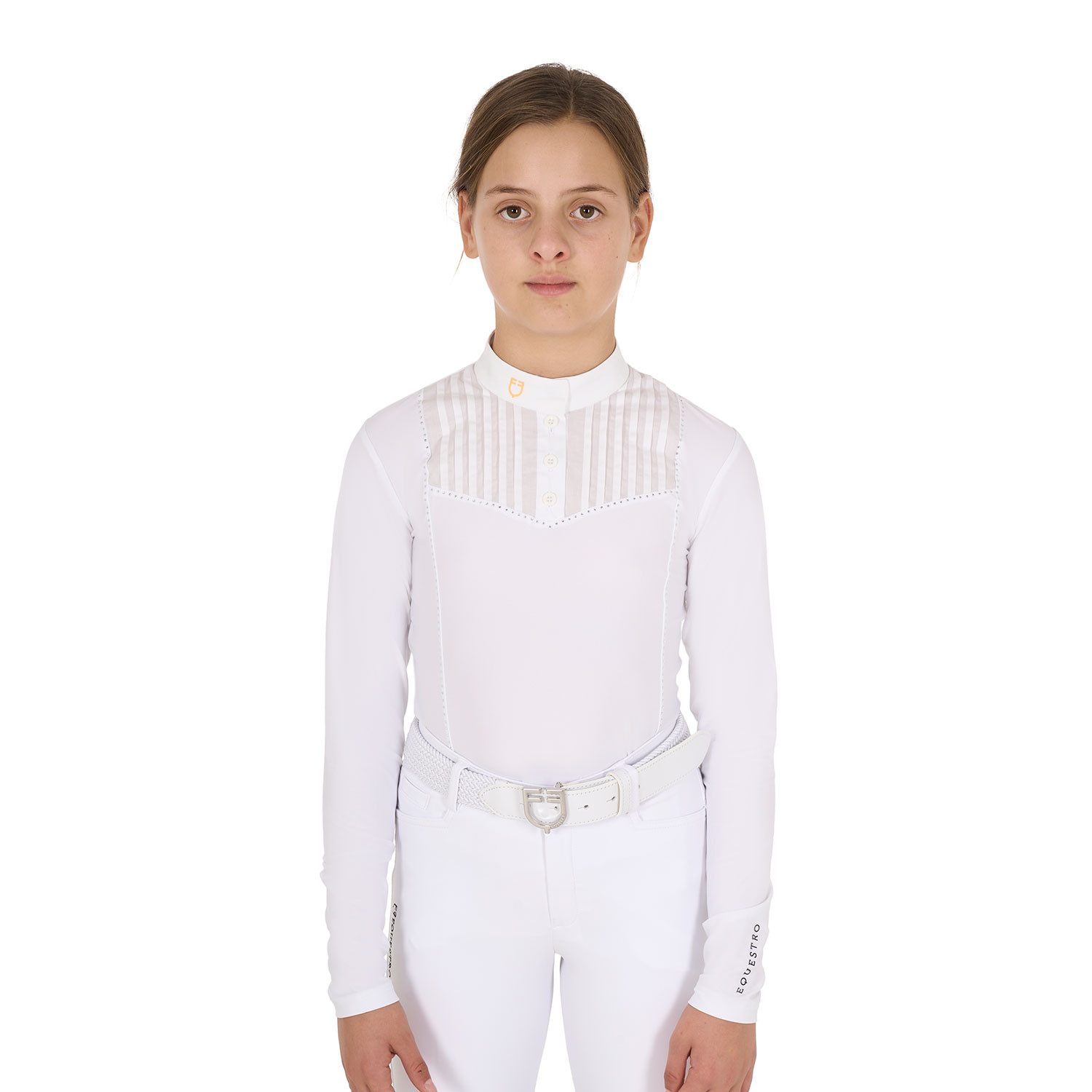 Polo de concours fille coupe ajustée avec strass