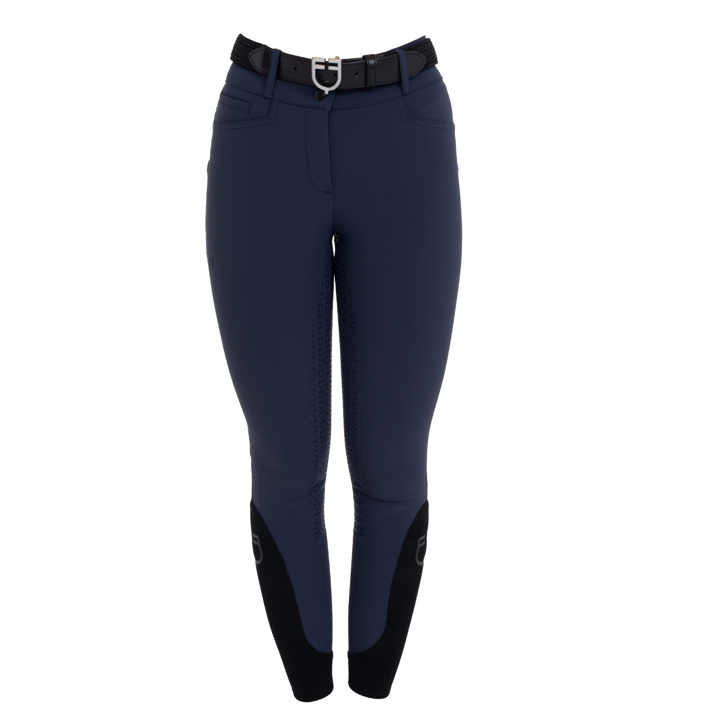 Pantalon d'équitation femme taille haute à fond intégral en tissu bi-stretch