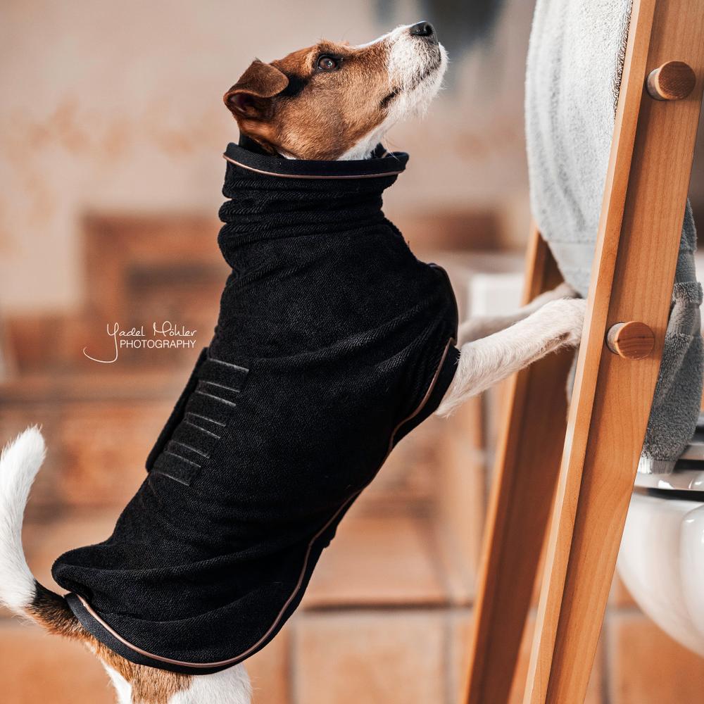 Hundemantel Towel in schwarz