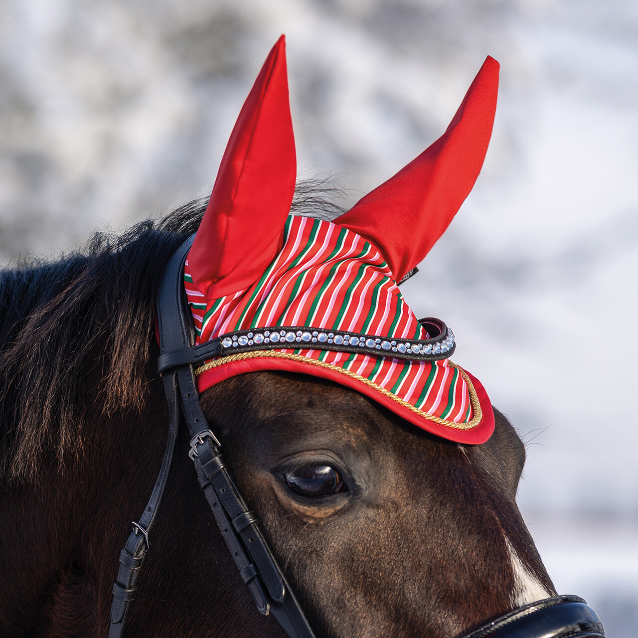 Christmas print fly ears