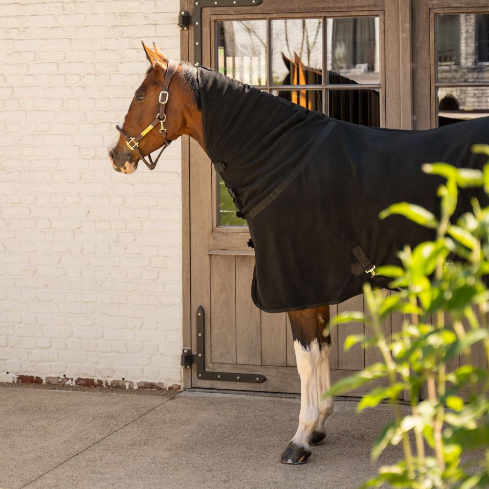 Fleece rug with neck