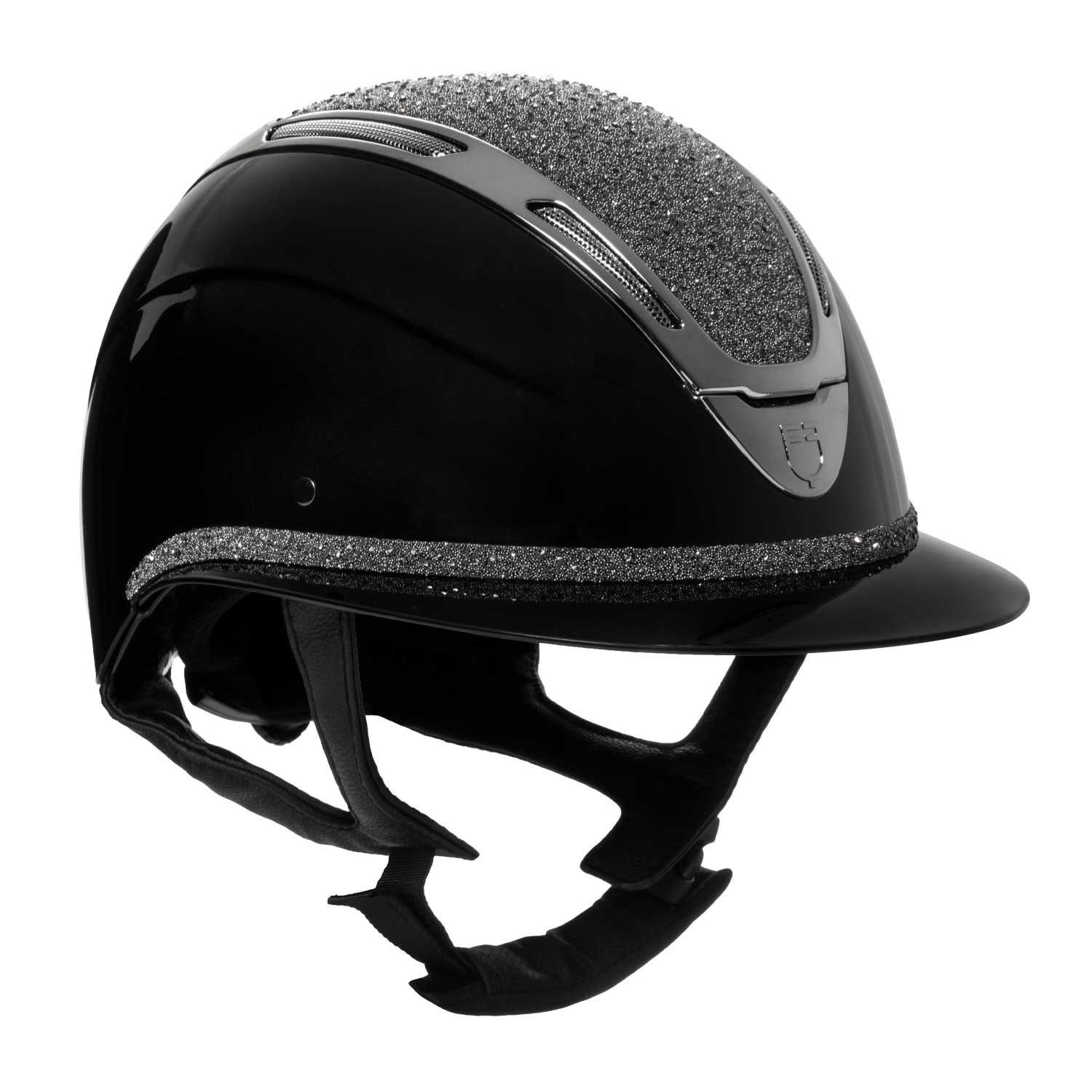Reithelm Apocalypse Damen glänzende Schale mit Strass Norm EN 1384-2023