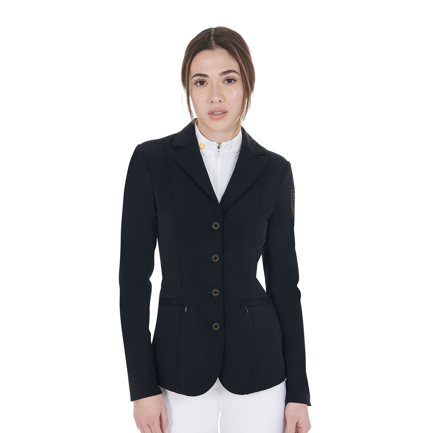 Damen-Turnierjacket mit kontrastfarbenem, gesticktem Logo