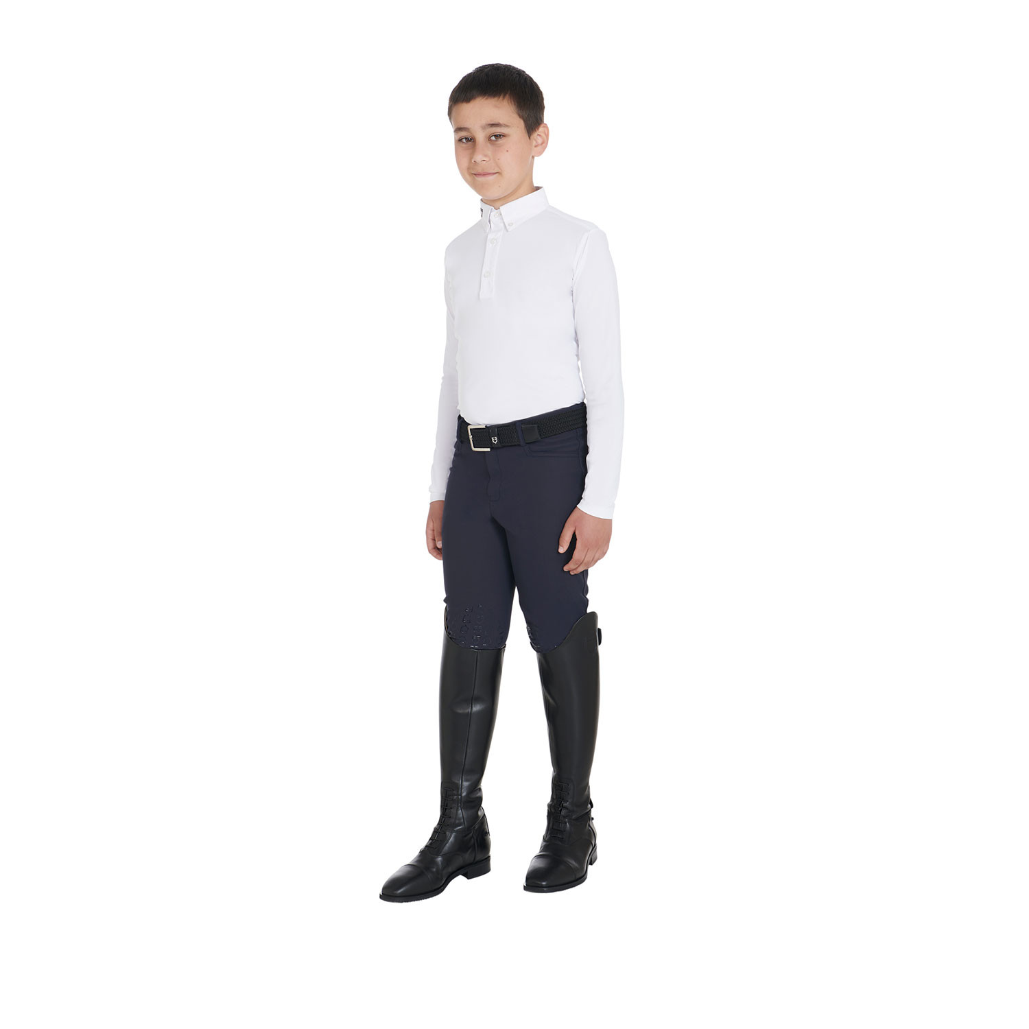 Schmal geschnittenes Turnierpoloshirt mit drei Knöpfen für Jungen