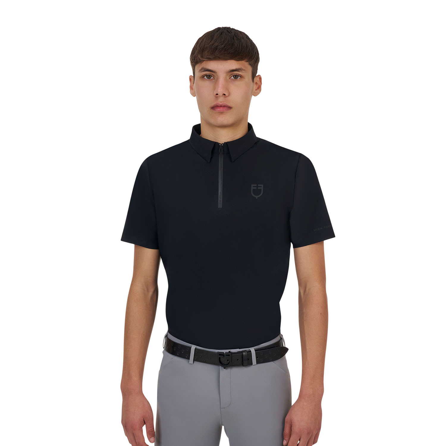 Herren-Trainingspoloshirt mit kurzen Ärmeln und Reißverschluss