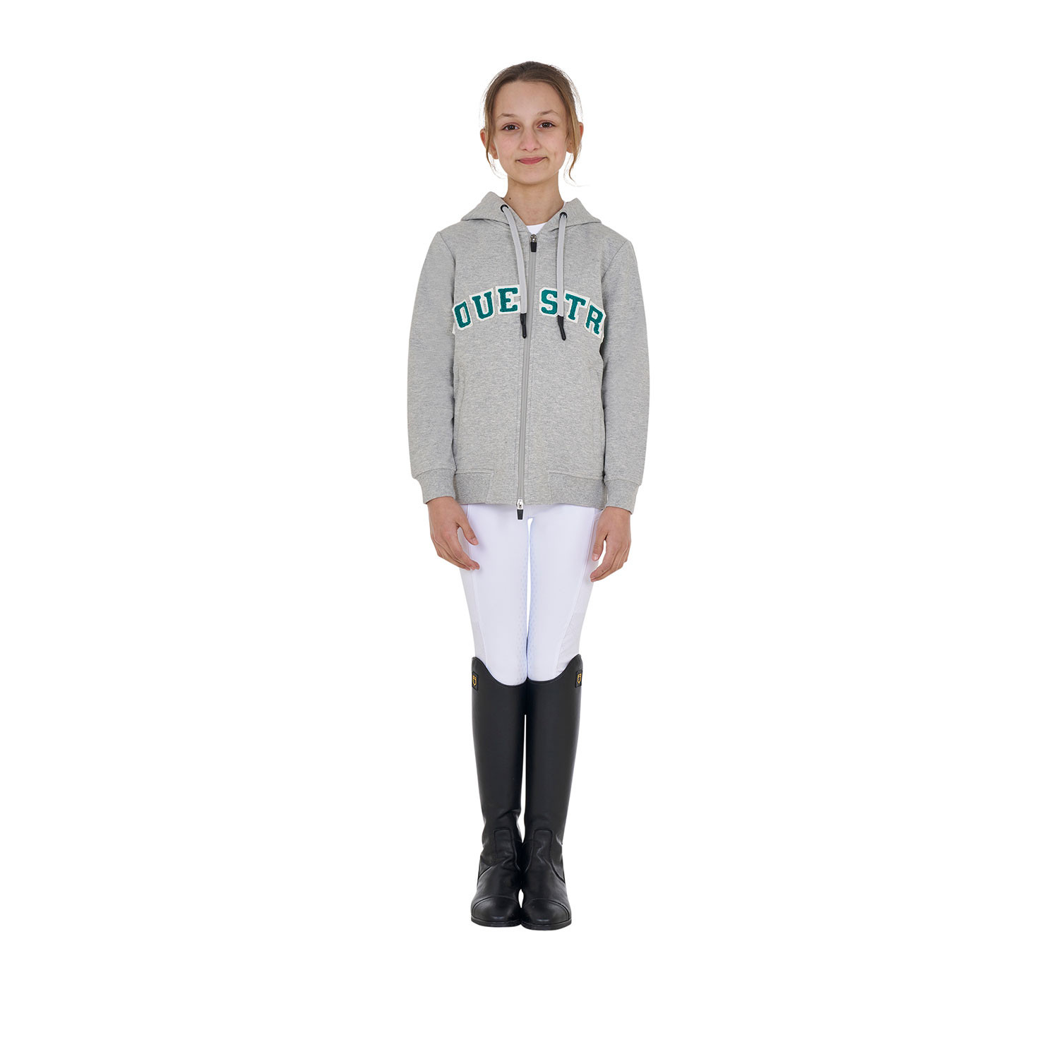 Kinder-Hoodie mit Reißverschluss und Schwamm-Schriftzug