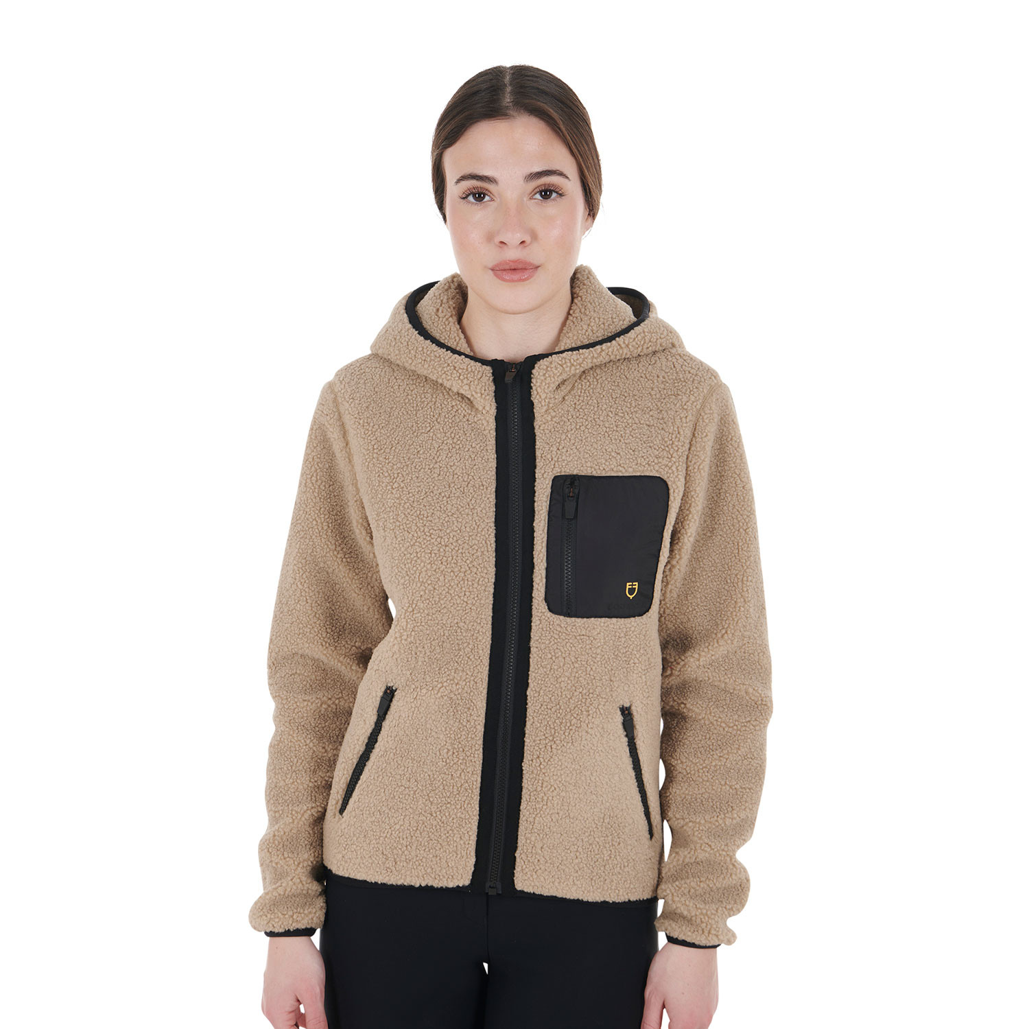 Damen-Fleece-Sweatshirt mit Fronttasche