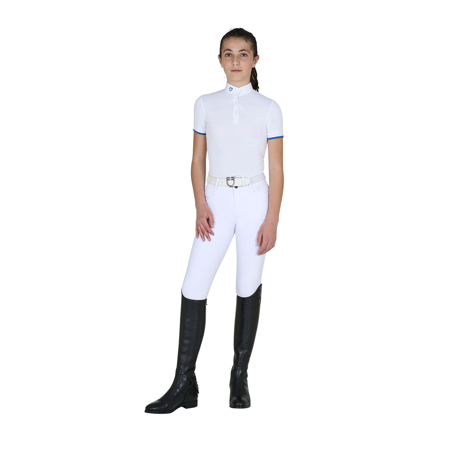 Mädchen-Turnierpolo Slim Fit atmungsaktiv
