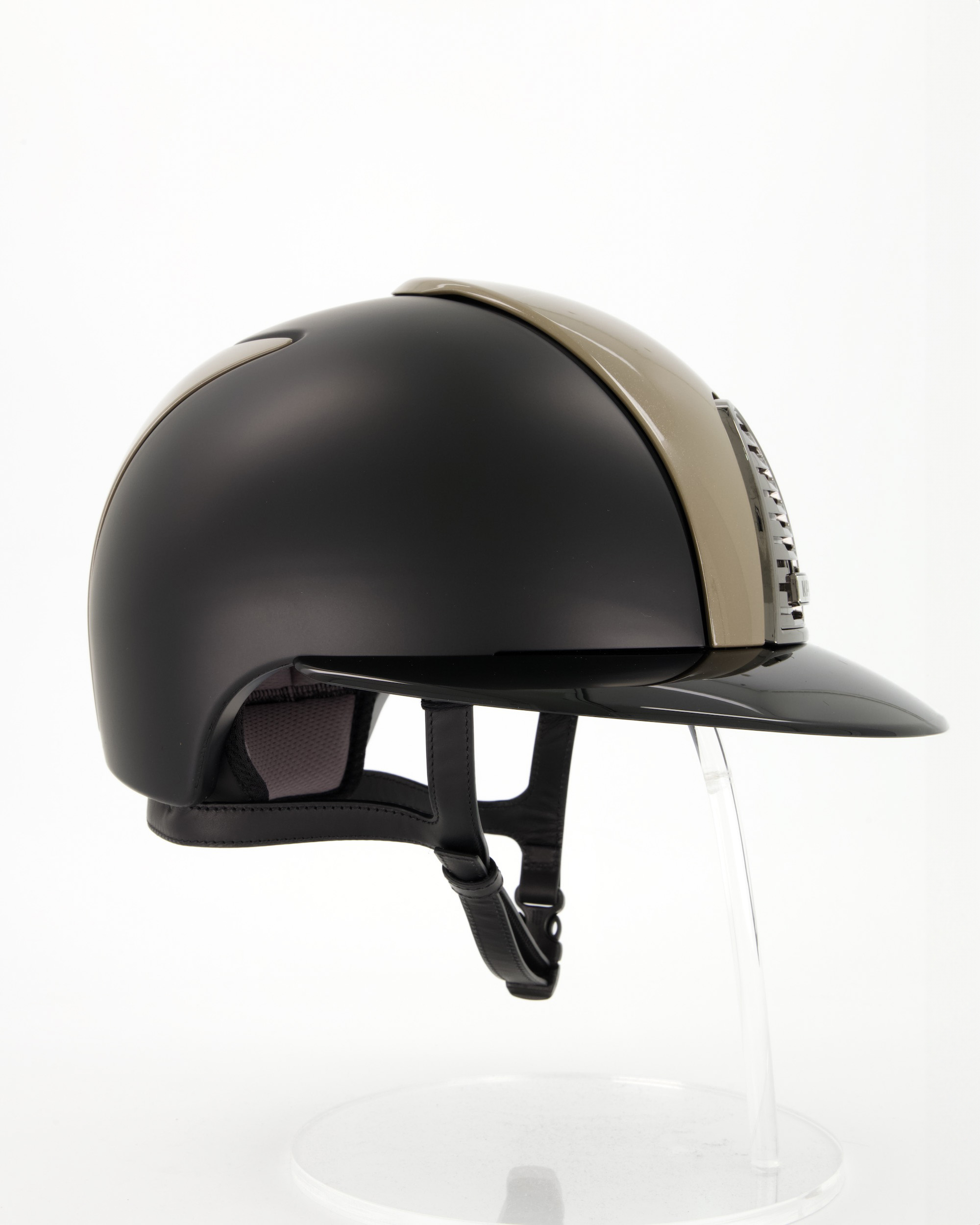 Reithelm Cromo 2.0 Textile Diamond Taupe Polo in schwarz