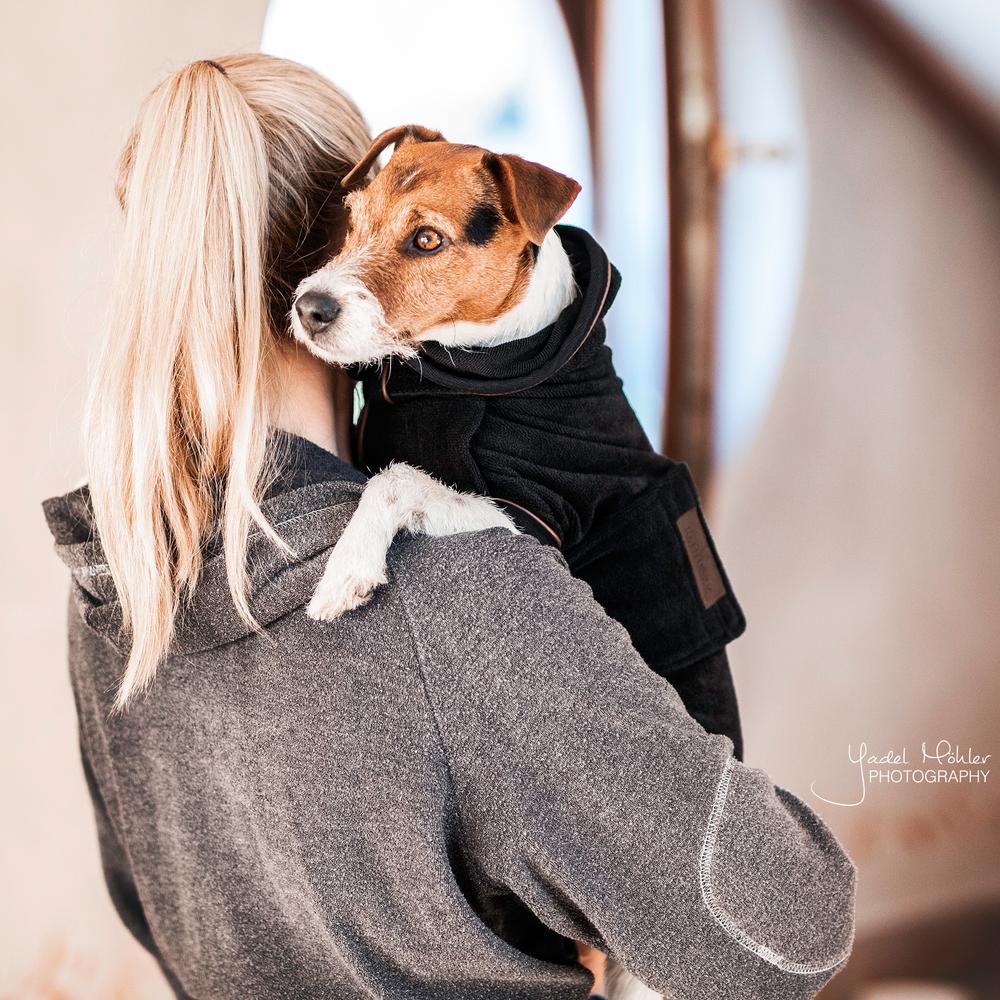 Hundemantel Towel in schwarz