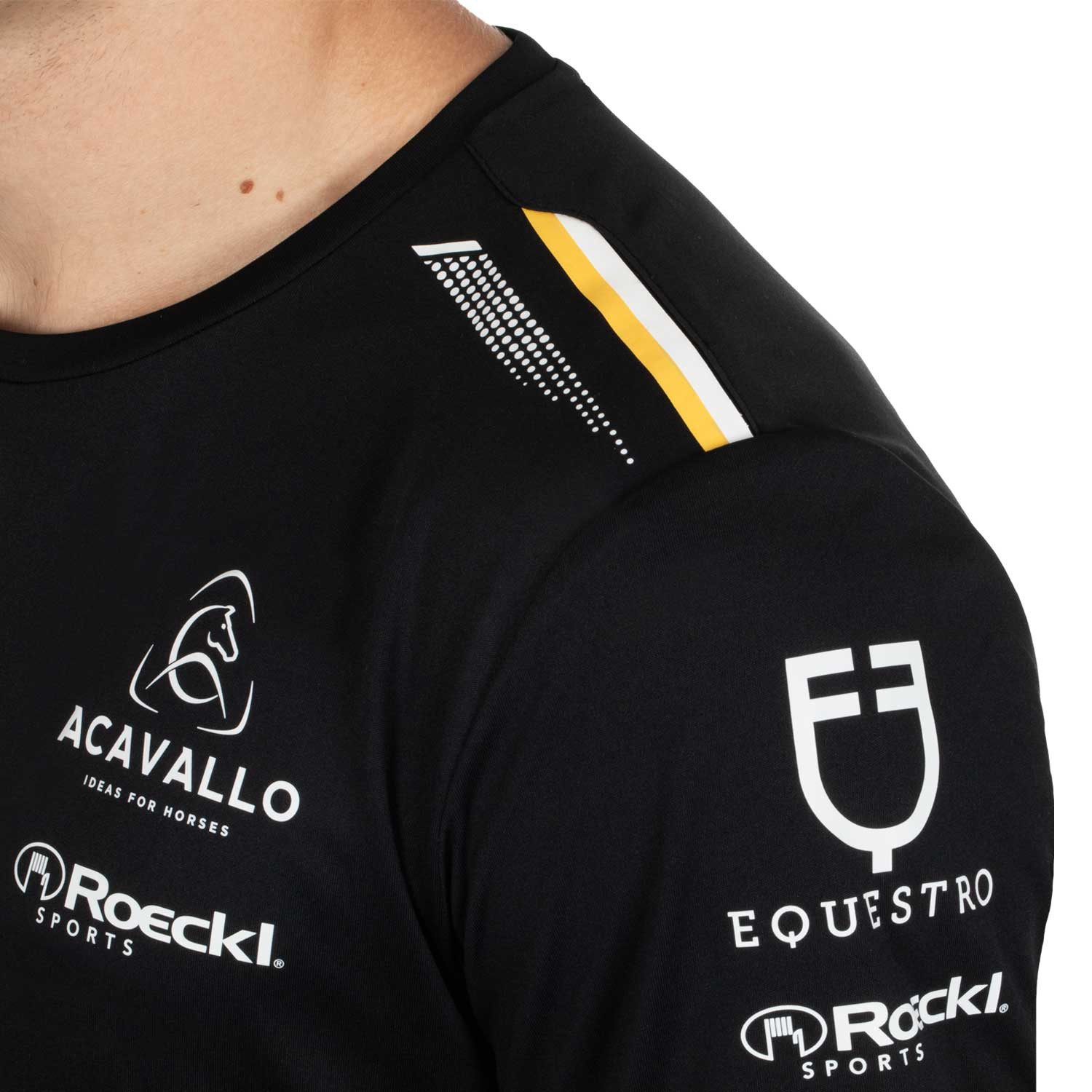 Herren-T-Shirt aus technischem Gewebe mit Multi-Logo