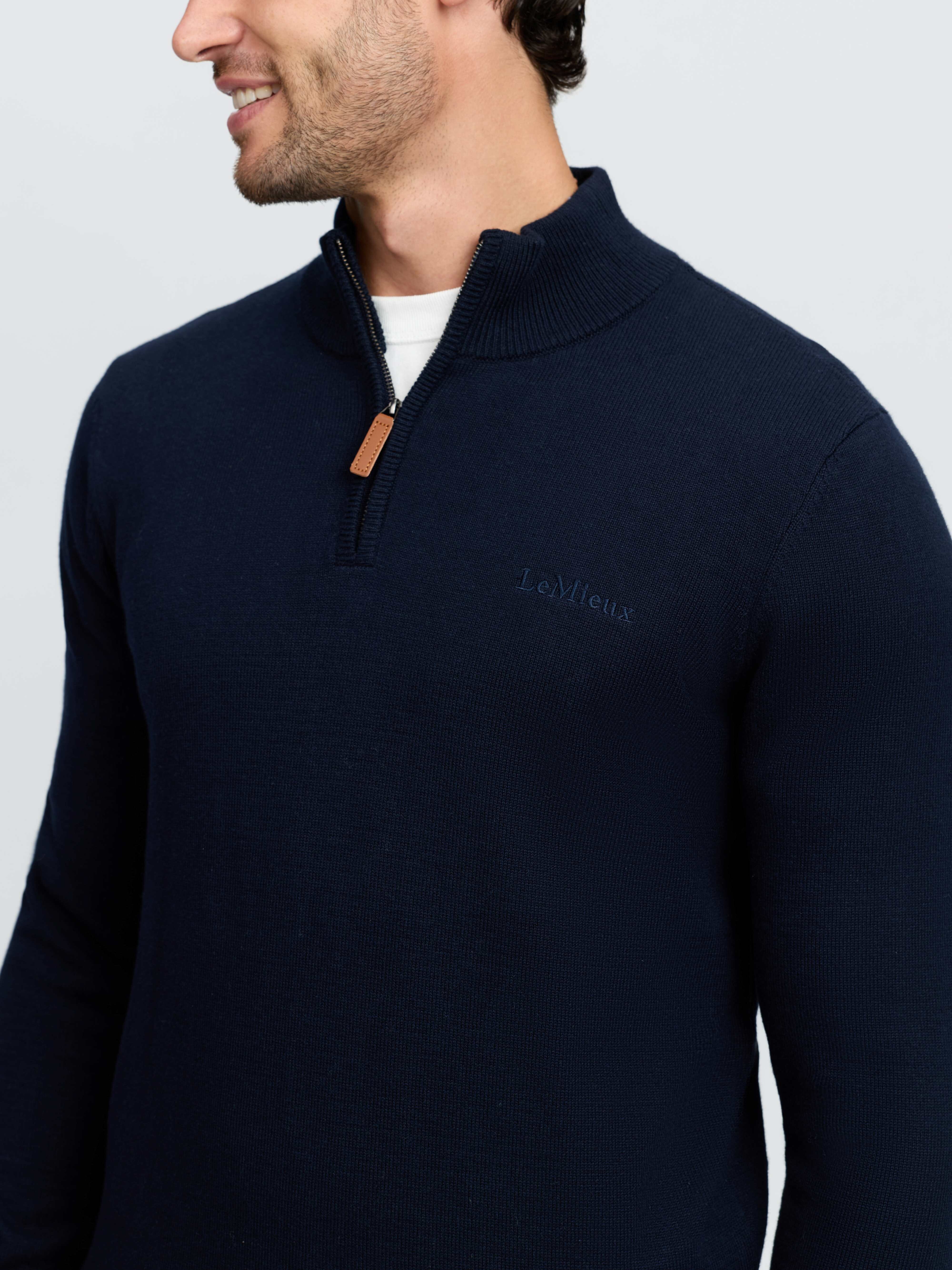Herren Strickpullover mit Viertelreißverschluss
