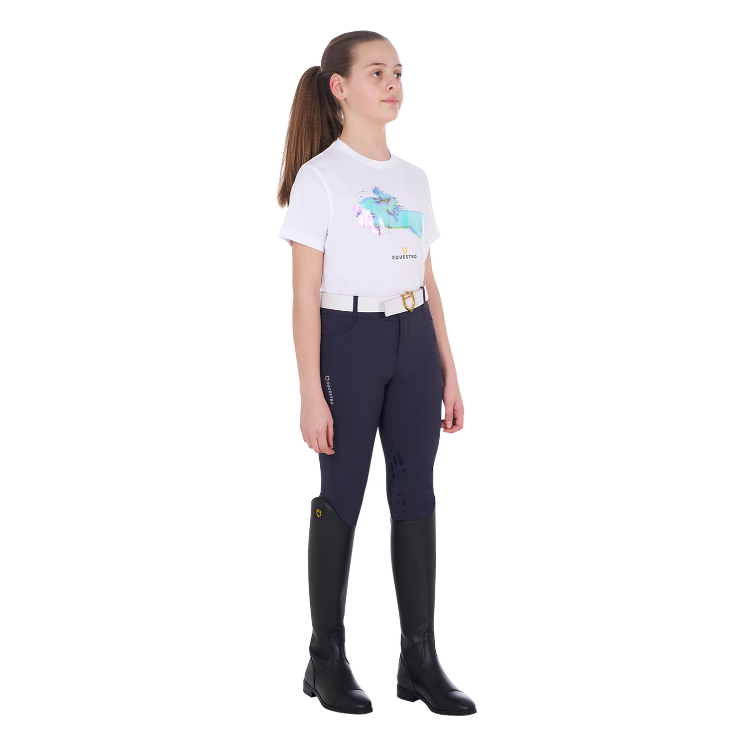 Schmal geschnittenes T-Shirt mit Jump-Print für Mädchen