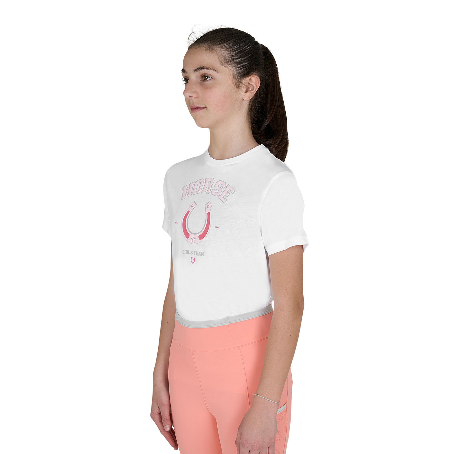 Baumwoll-T-Shirt Horse Team für Mädchen