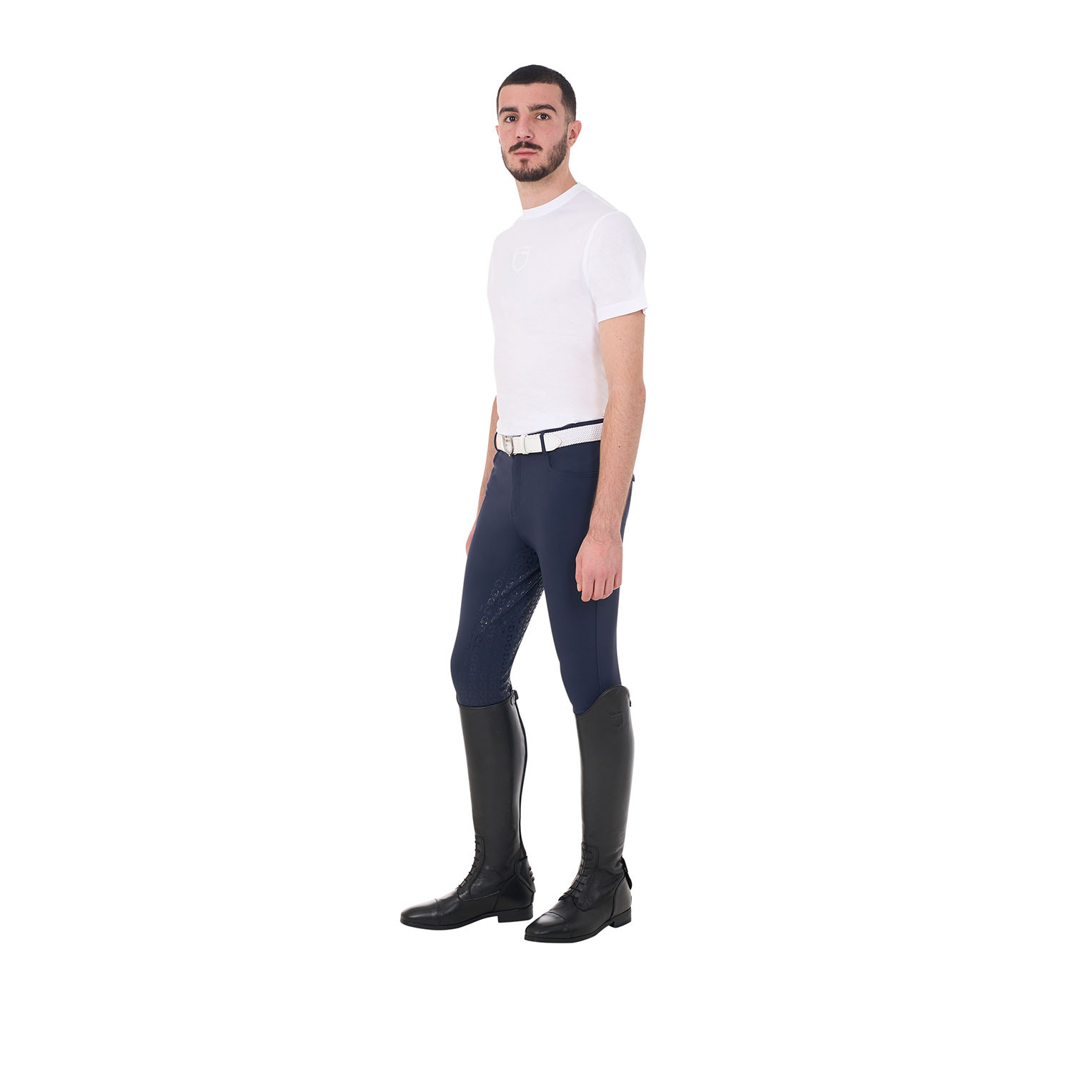 Basic-T-Shirt mit Ton-in-Ton-Logo für Herren
