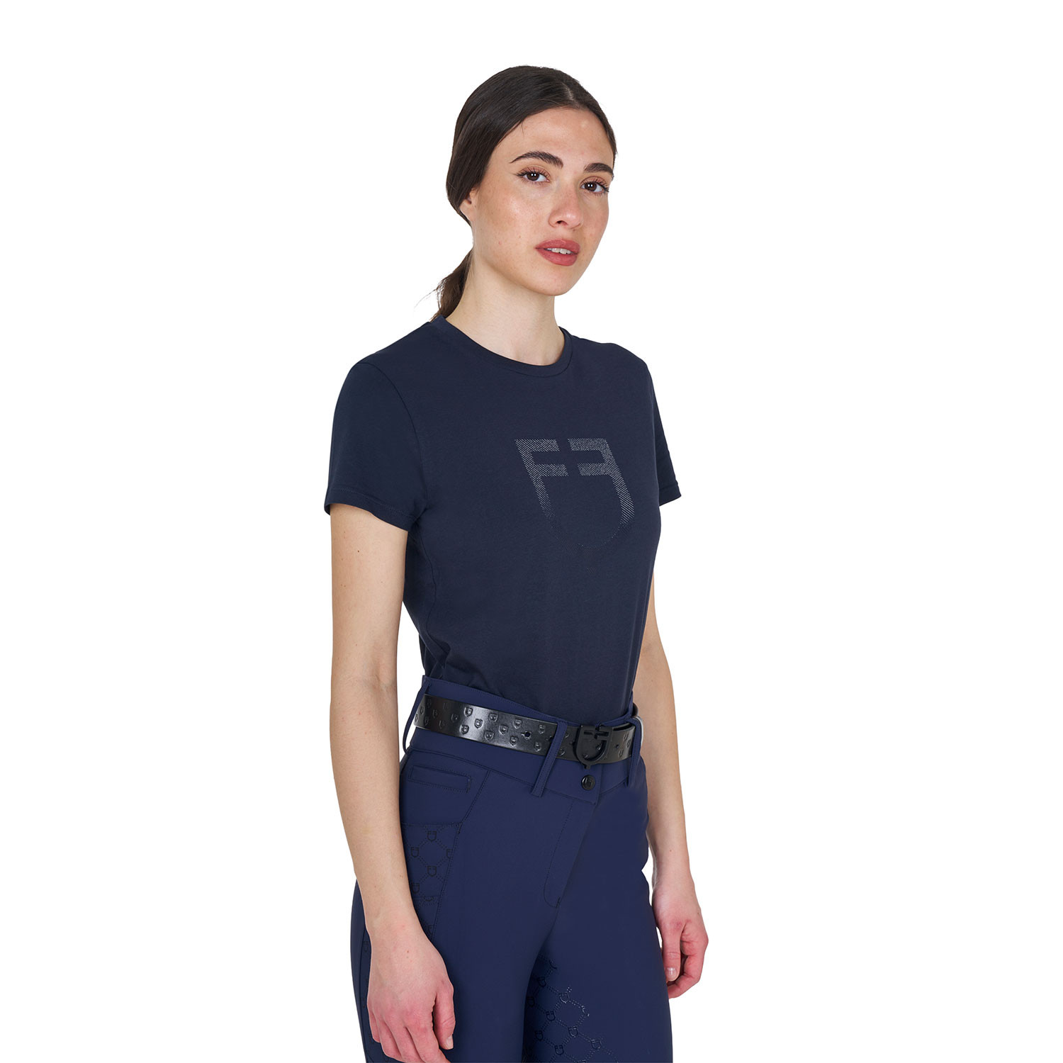 Basic T-Shirt mit tonalem Glanzlogo