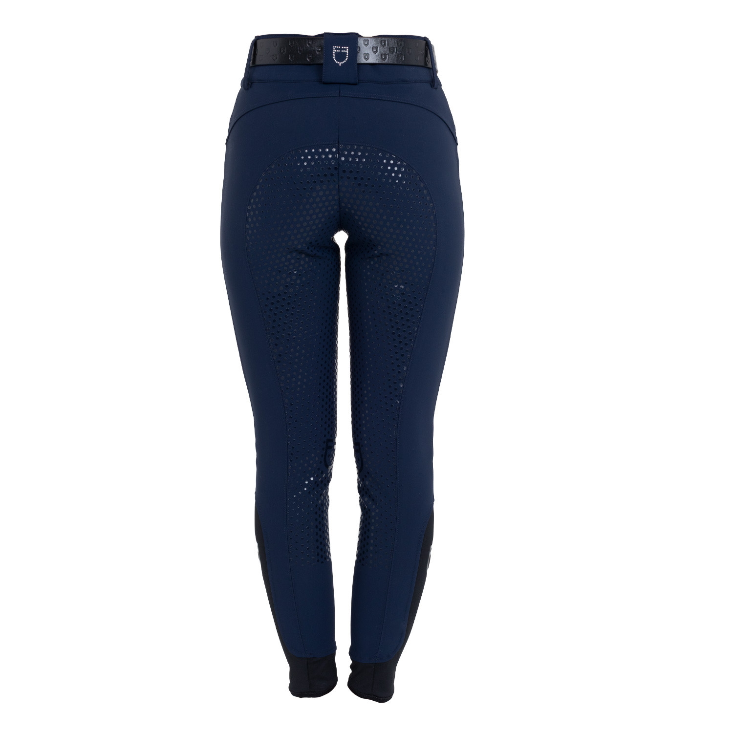 Damen-Reithose mit hohem Bund, Vollbesatz und Strass-Logo