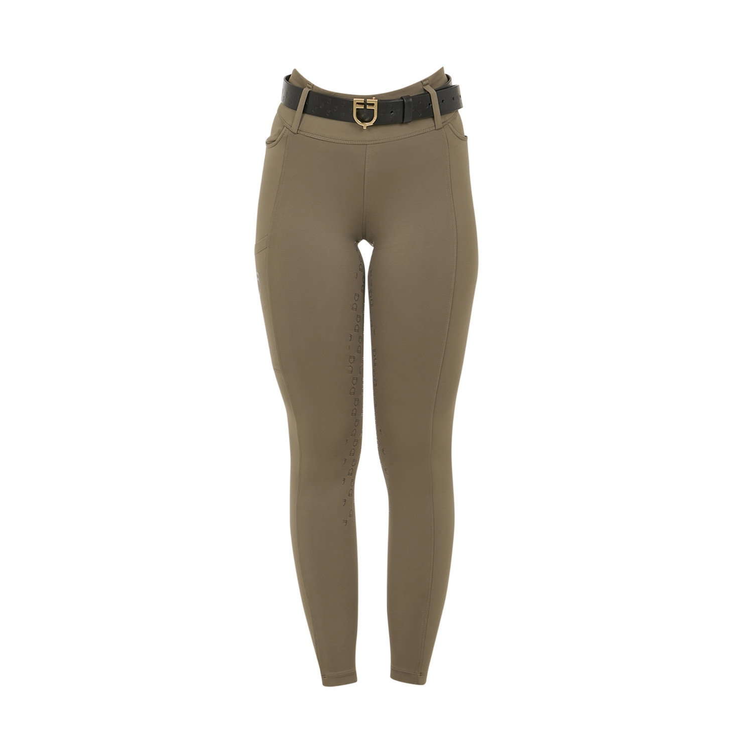 Damen-Leggings mit hohem Bund und Gürtelschlaufen