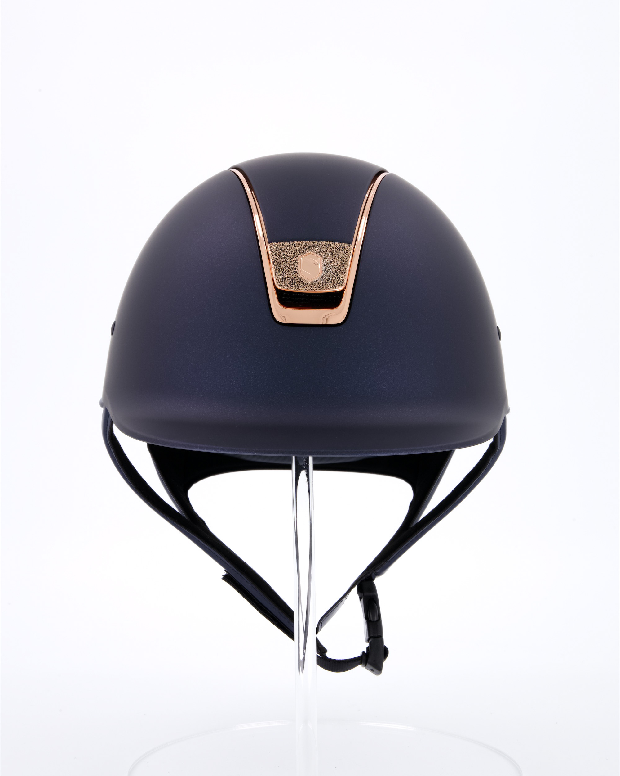 Riding helmet Shadowmatt Rose Chrome Blason Crystal Fabric Rose in blue