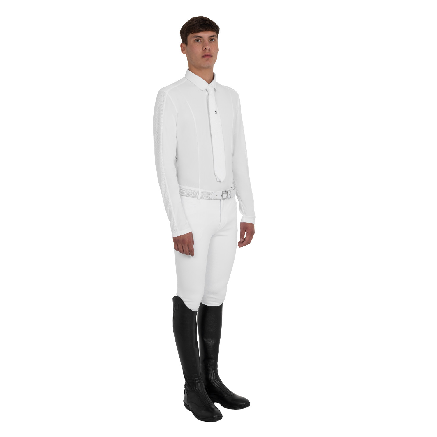 Herren-Turnierpolo mit Mesh- und Ripp-Einsätzen