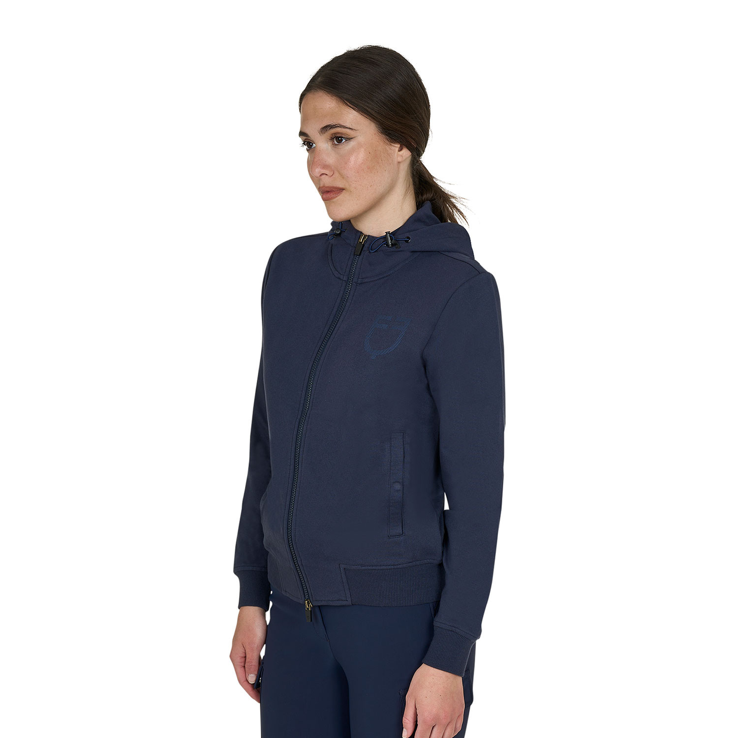 Sweatshirt für Damen mit verstellbarer Kapuze und Reißverschluss