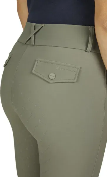 Reithose Damen Classic Sports Vollgrip in olive