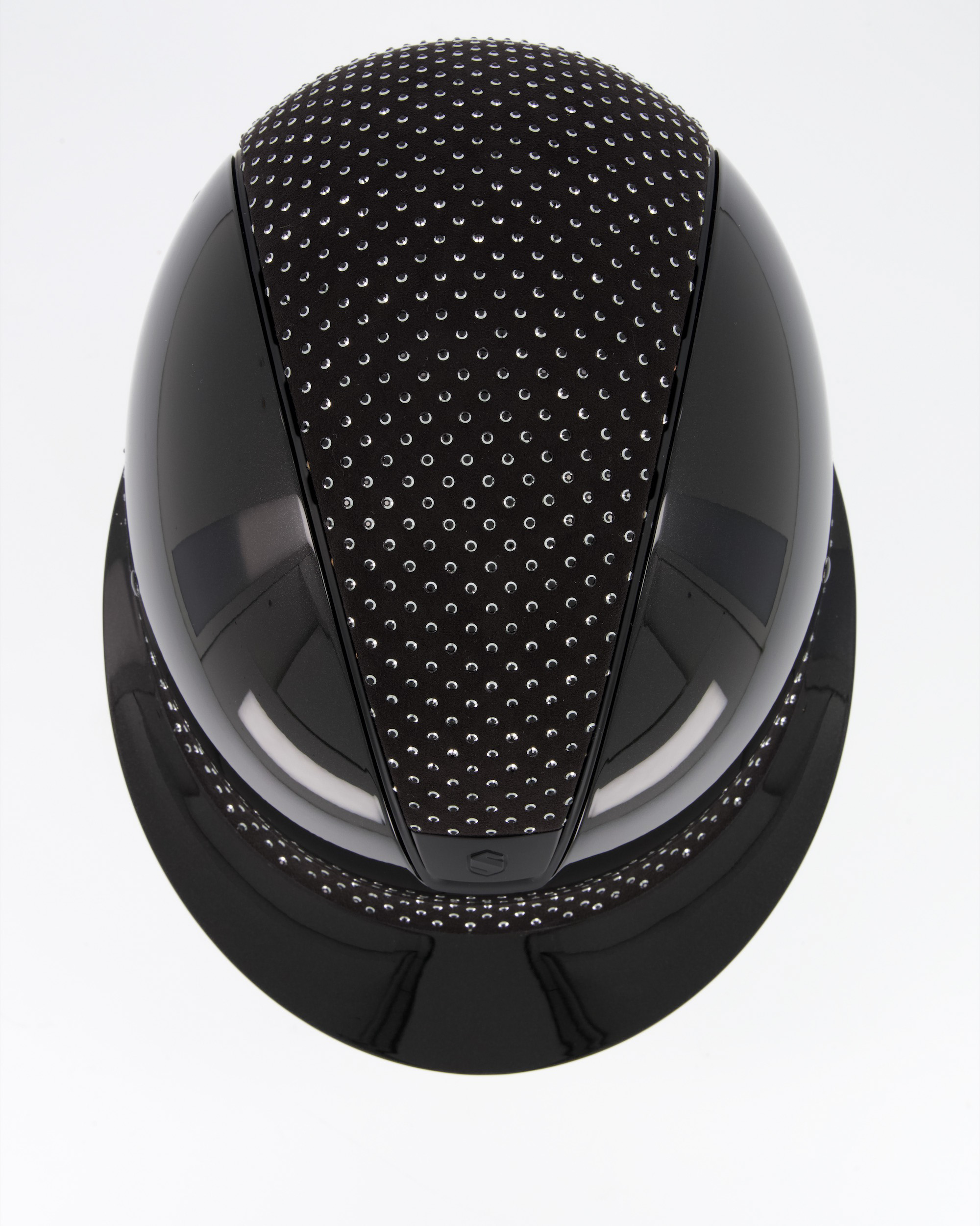 Reithelm Miss Shield Shadowglossy metallic black, Top Sparkling jet light black/alcantara black, Frontal band Sparkling jet light black/alcantara black, Trim Matt black, Blason Matt black