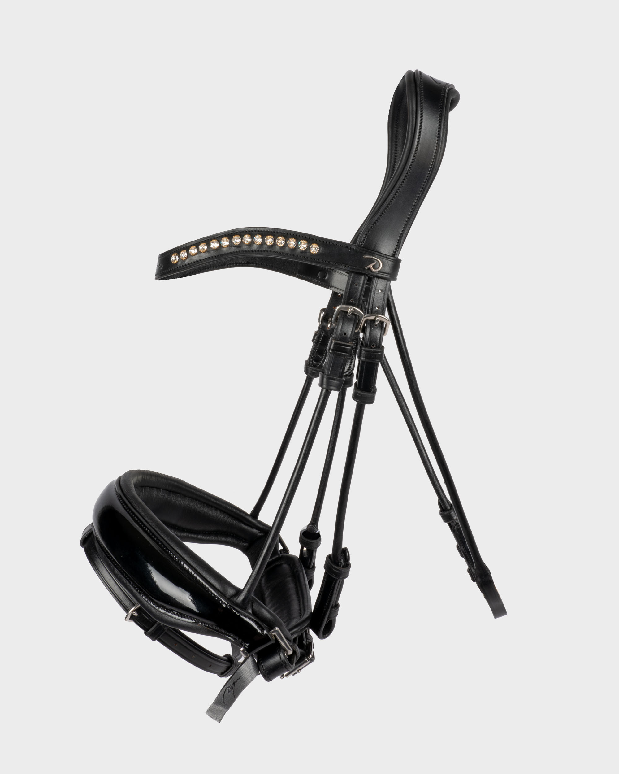 Bridle wide swedish patent leather in black