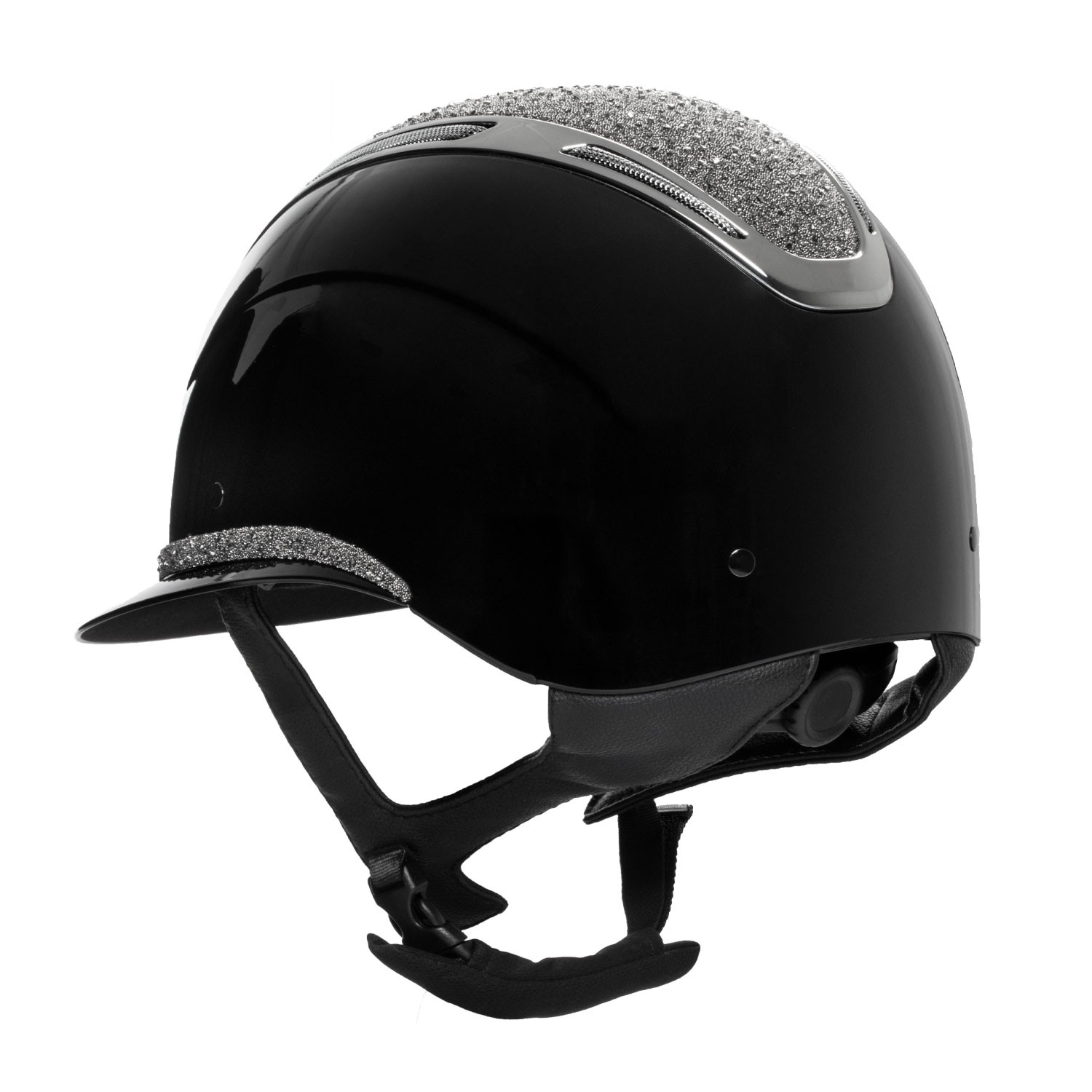 Reithelm Apocalypse Damen glänzende Schale mit Strass Norm EN 1384-2023