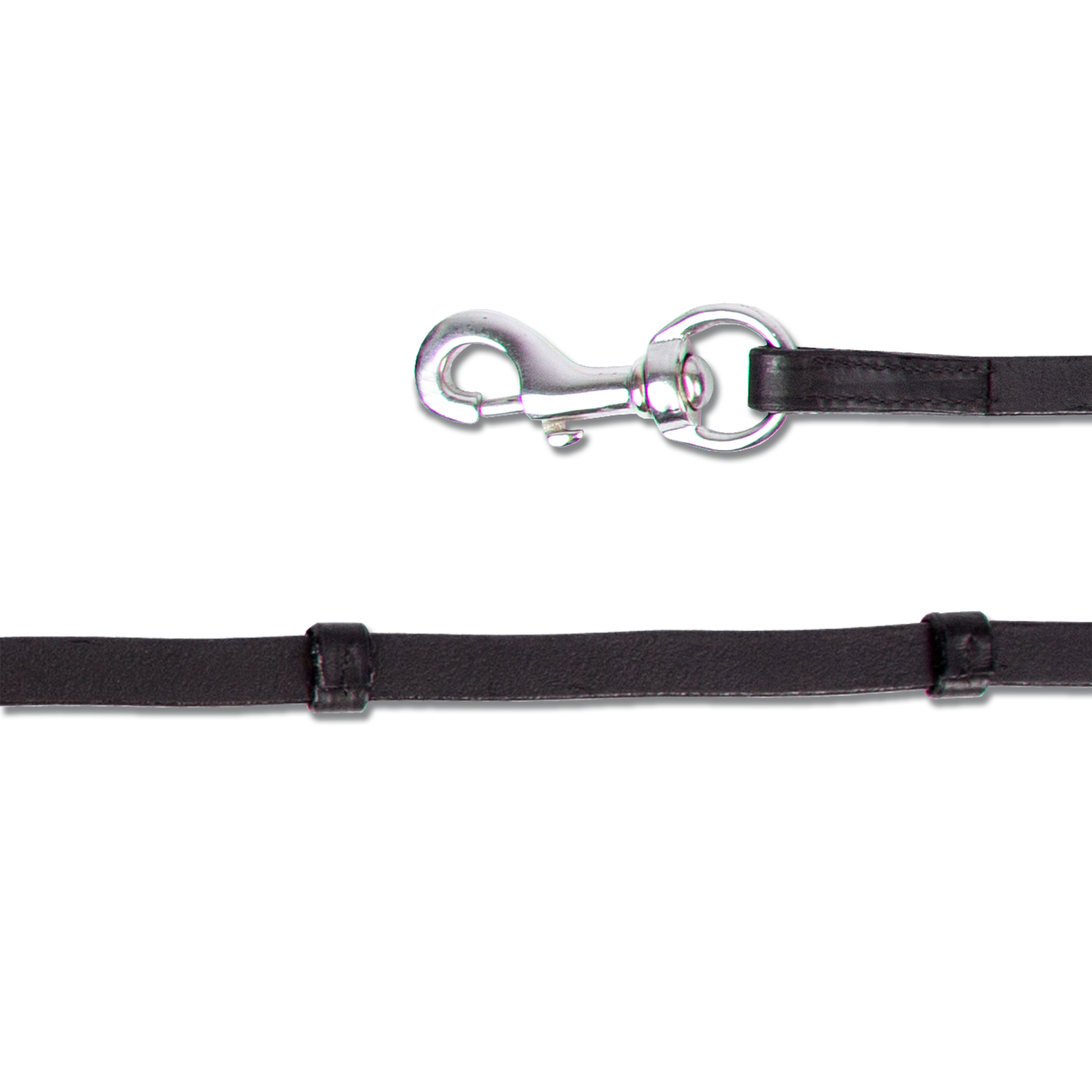 Island Zügel mit rosegoldenen Karabiner, schwarz