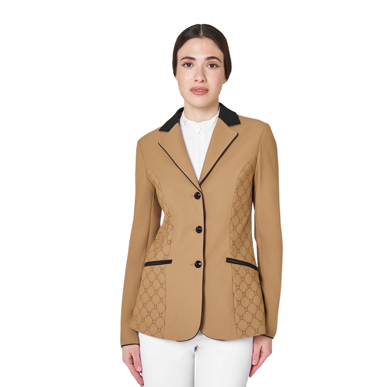 Damen-Turnierjacket mit Monogramm in Velours-Optik