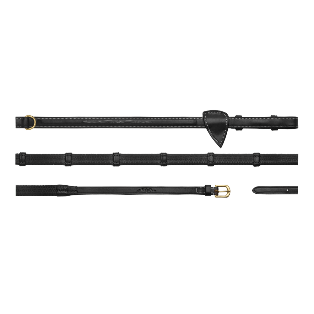 1/2" (13 mm) Howlett rubber reins with 7 leather stops | Dy'on