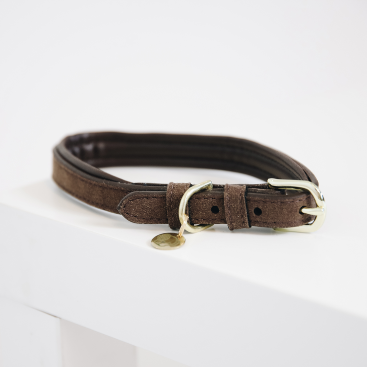 Velvet Leather dog collar