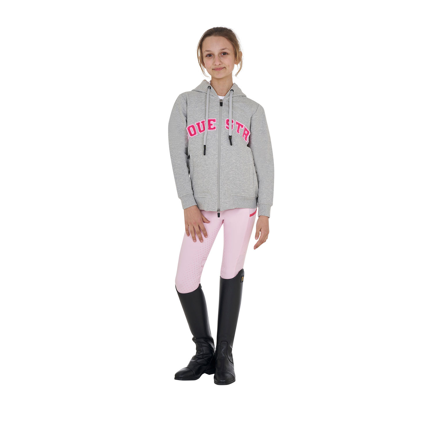 Kinder-Hoodie mit Reißverschluss und Schwamm-Schriftzug