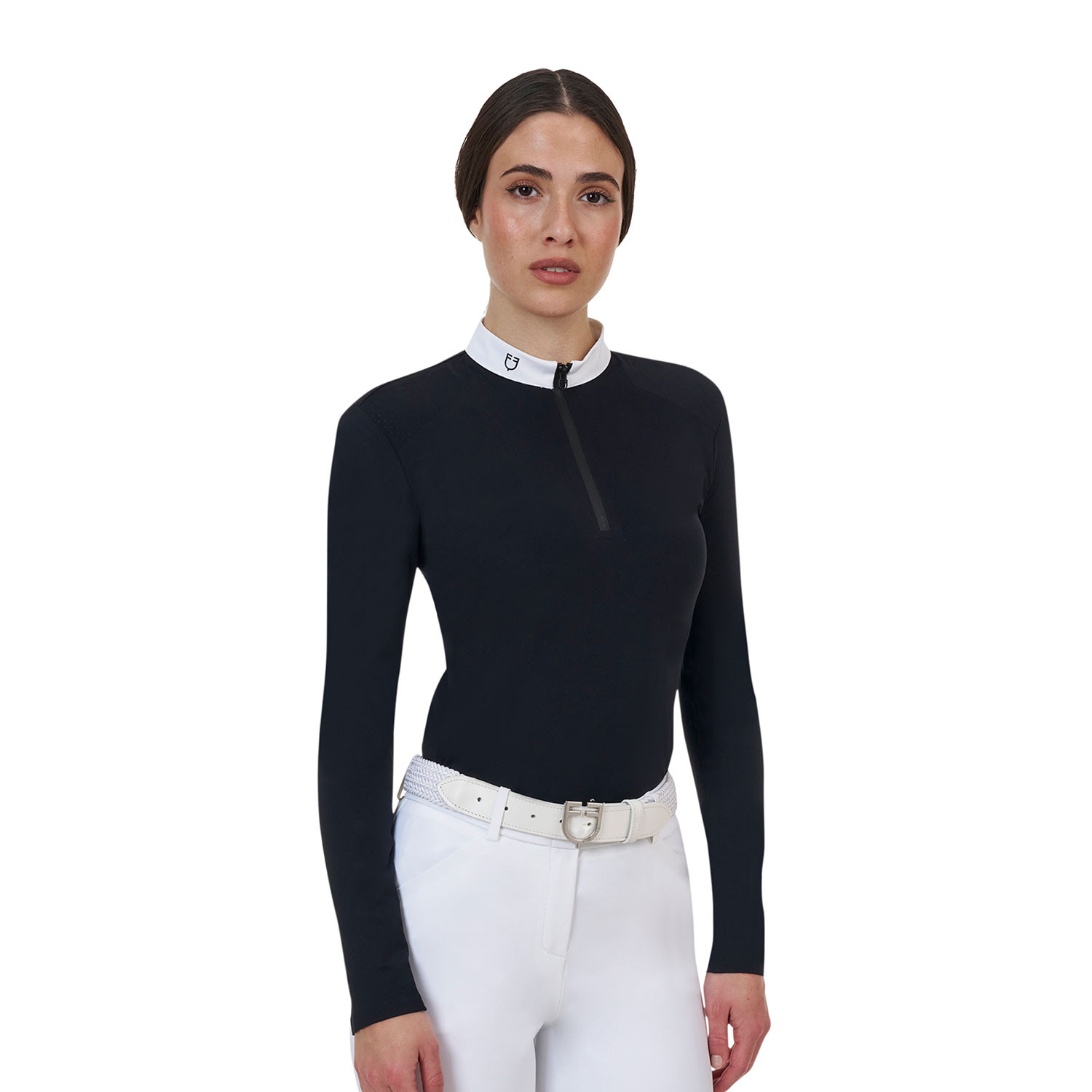 Ridertechnology Turnier-Polo-Shirt Langarm mit Reißverschluss