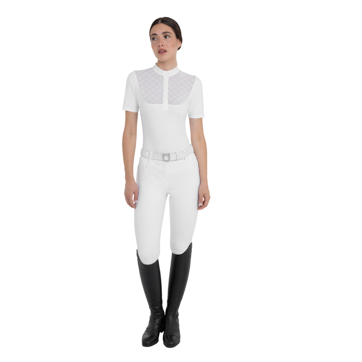 Damen-Turnierpolo mit Tüll-Einsätzen
