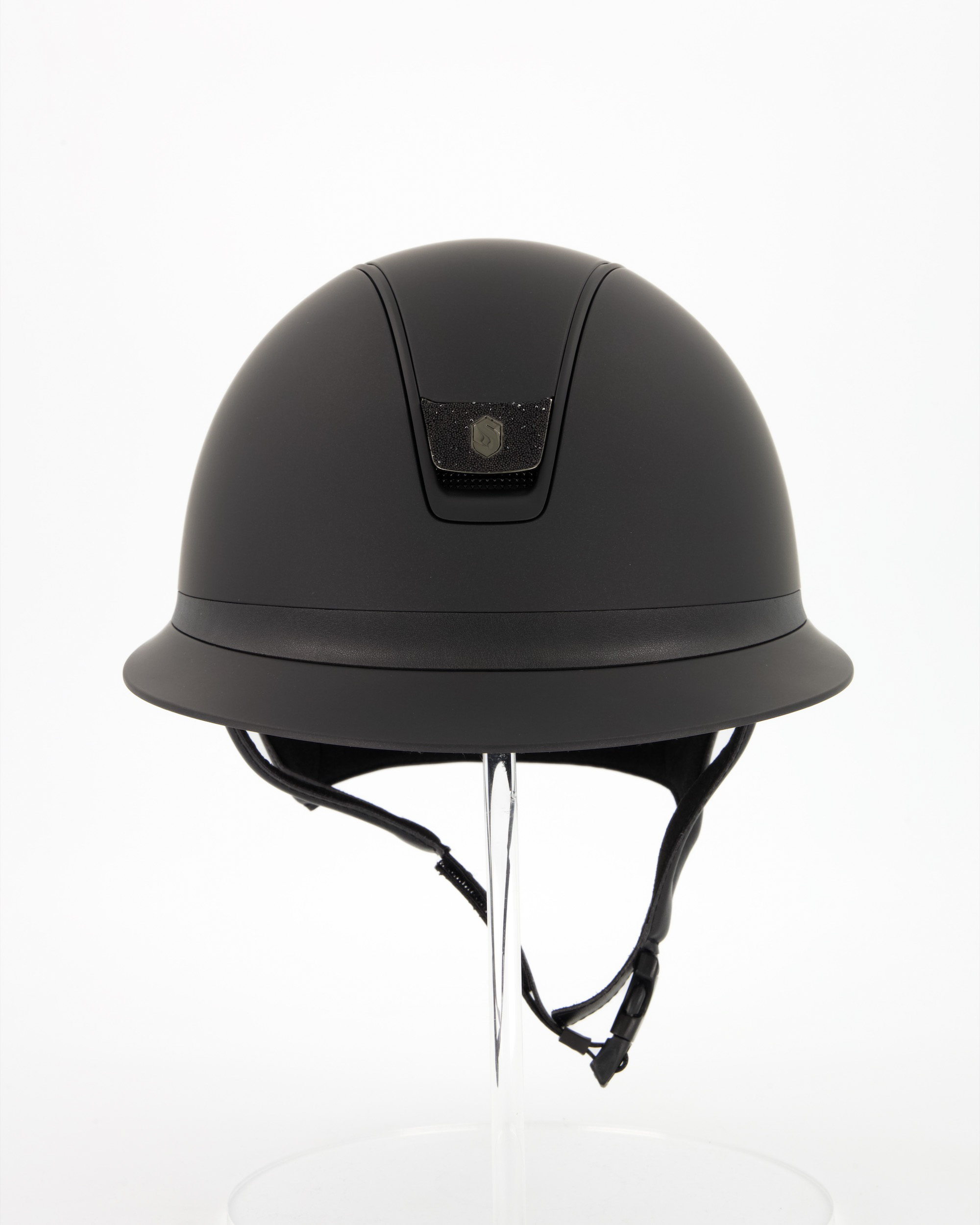 Riding helmet 2.0 Miss Shield Shadowmatt, Top and Fontal Band Shadowmatt Black, Trim Matt Black, Blason Crystal Fabric Black