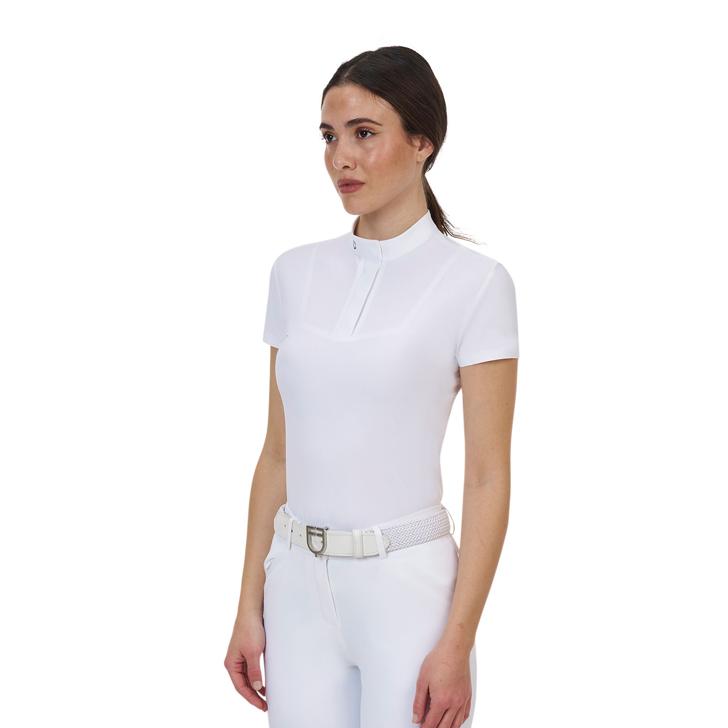 Damen-Turnierpoloshirt mit kurzen Ärmeln und Knöpfen