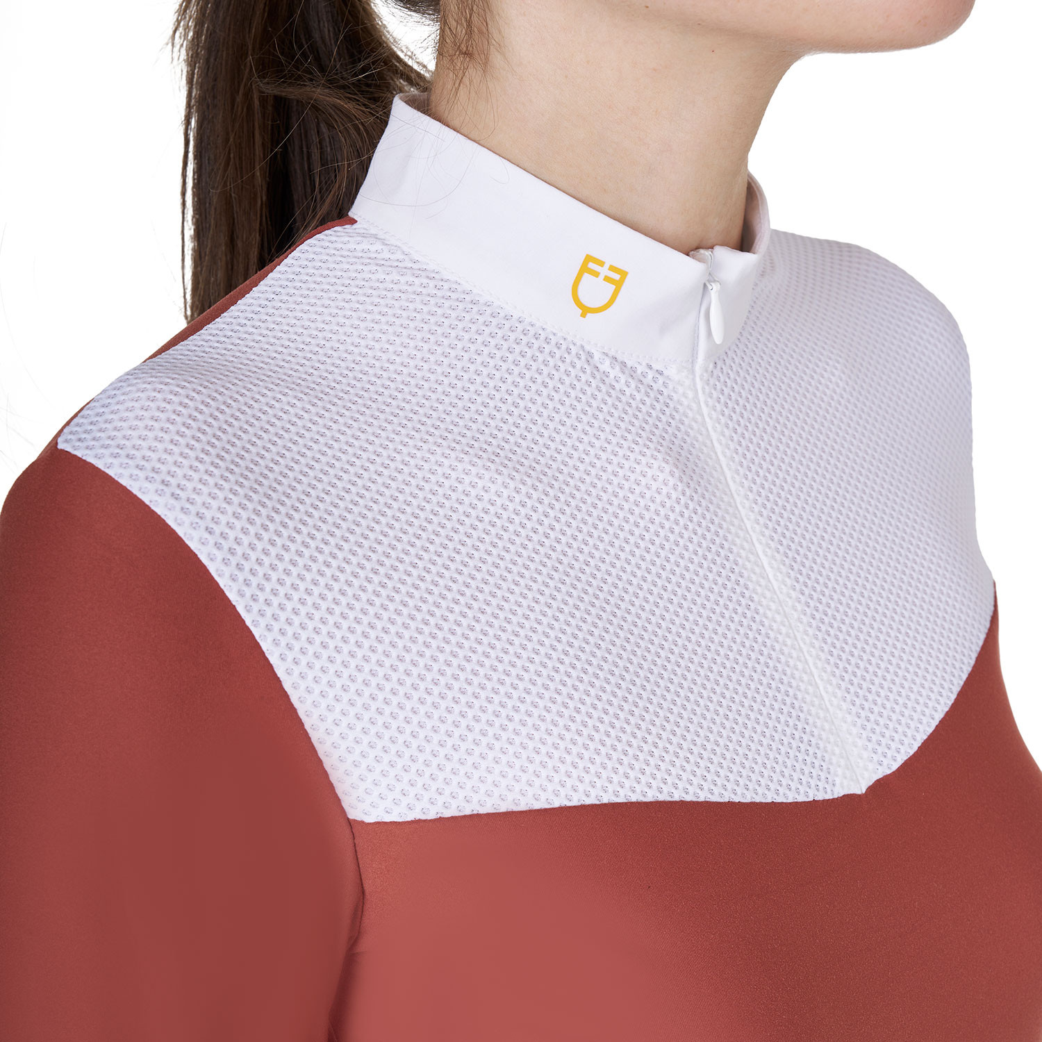 Turnier-Poloshirt für Damen aus technischem Stoff und Mesh
