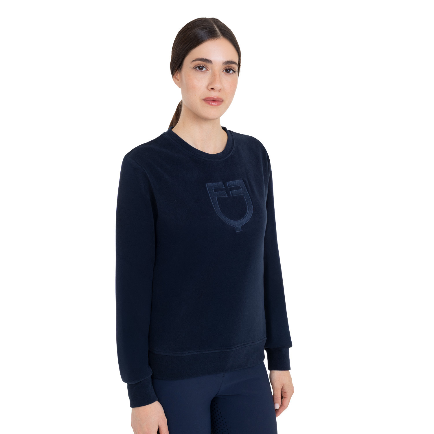 Damen-Fleece-Sweatshirt mit Rundhalsausschnitt