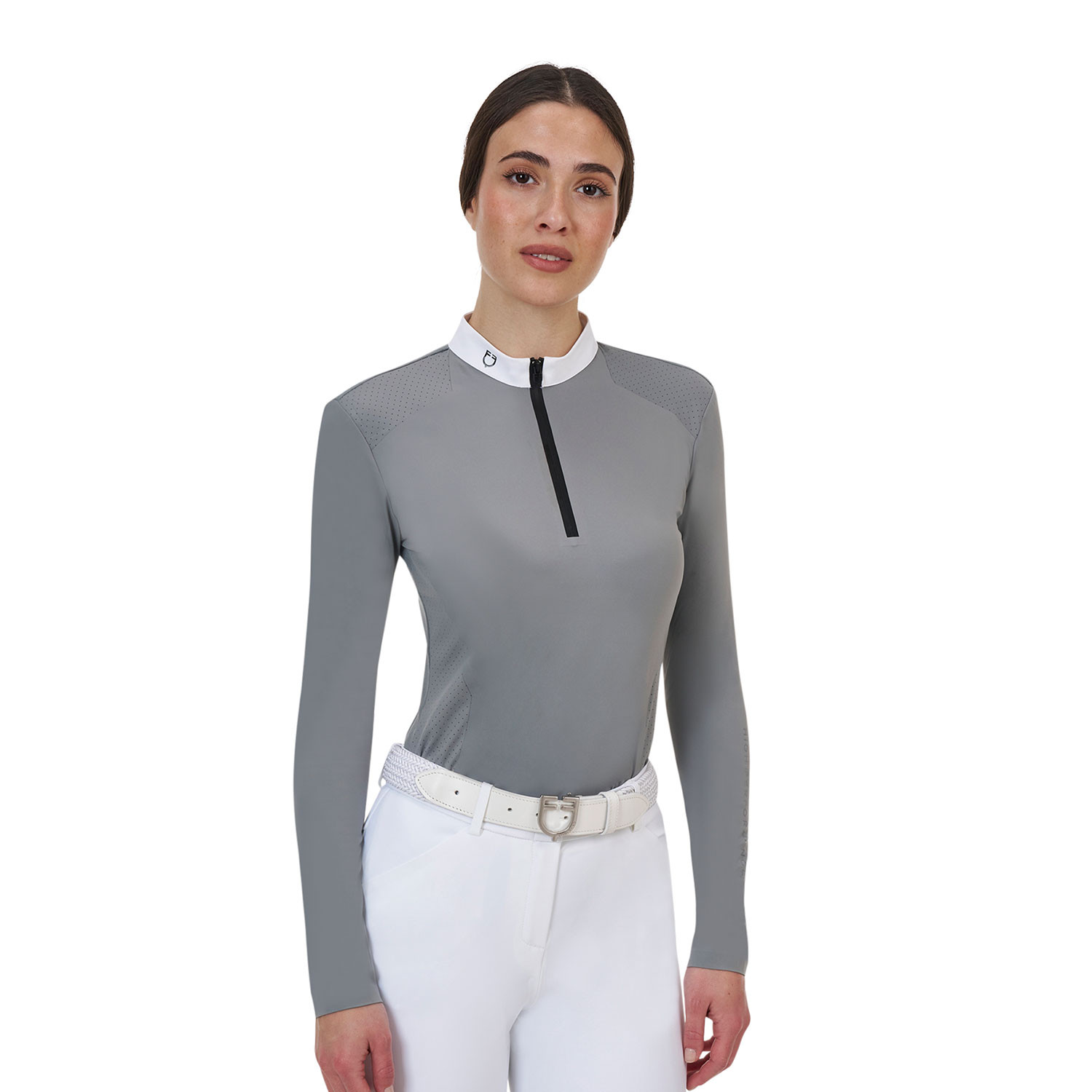 Ridertechnology Turnier-Polo-Shirt Langarm mit Reißverschluss