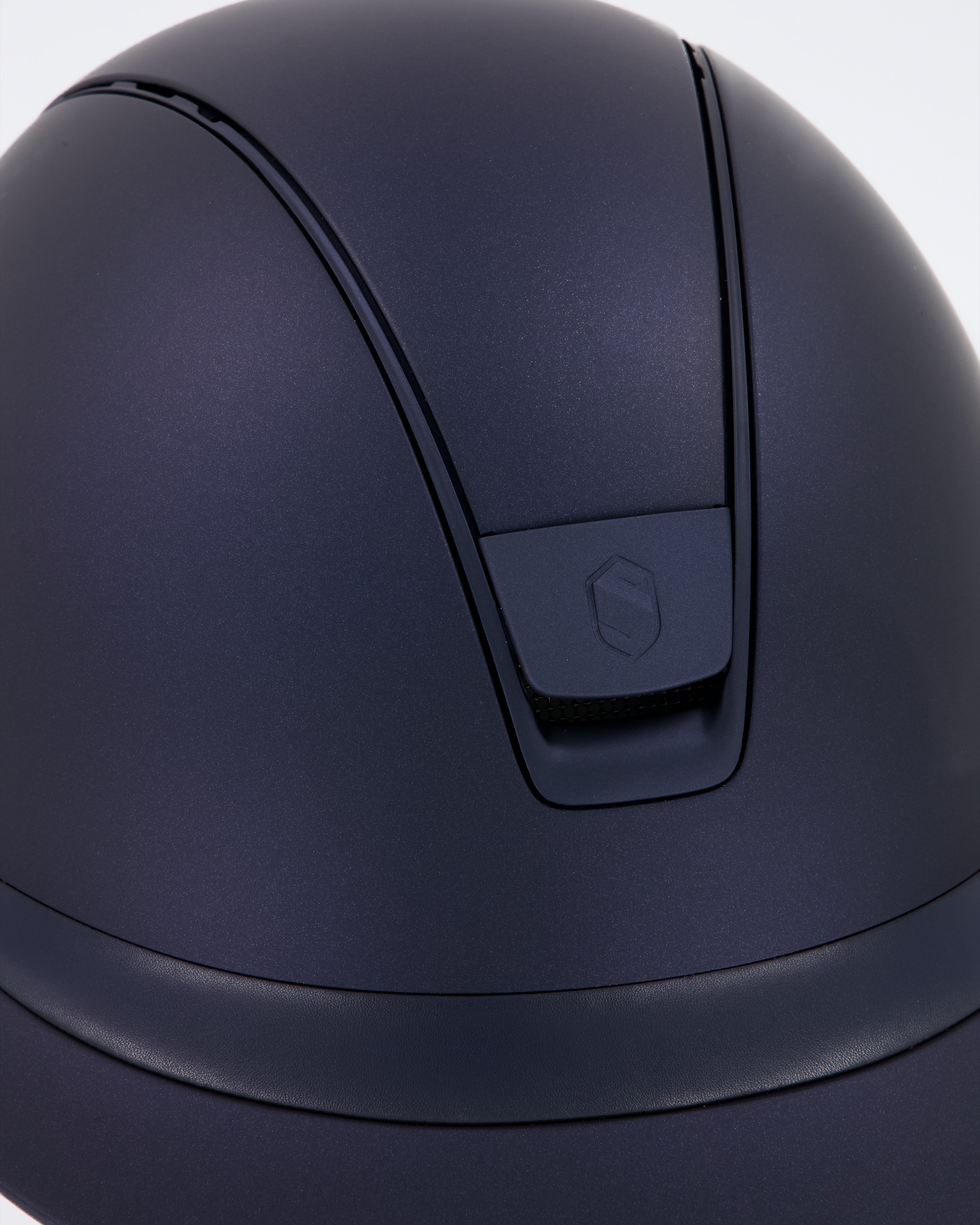 Riding helmet Miss Shield Shadowmatt Blue, Top and frontal band Shadowmatt Blue, Trim Matt Blue, Blason Matt Blue